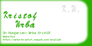 kristof wrba business card